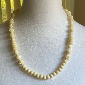 Vintage Carved Beaded Necklace